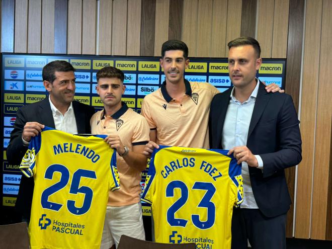 Melendo y Carlos Fernández, en la presentación (Foto: Cristo García).