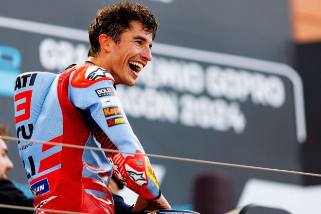 Marc Márquez celebra la victoria en Aragón (Cordon Press)