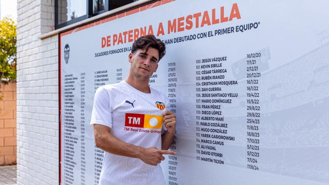 Martín Tejón ya está incluido en el mural “De Paterna a Mestalla” (Foto: Valencia CF).