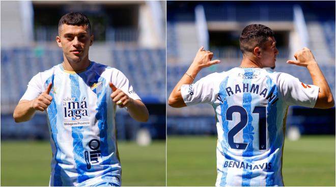 Yanis Rahmani, en su presentación en La Rosaleda. (Foto: MCF)