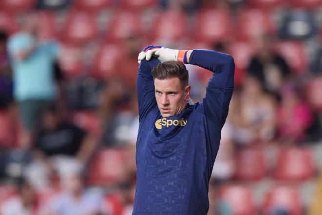 Marc André ter Stegen, en un calentamiento del Barcelona (Foto: Cordon Press).