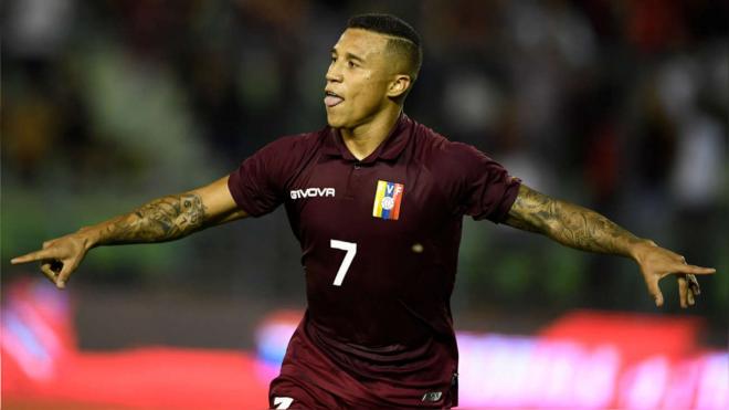 Darwin Machis, con Venezuela (Foto: AFP).