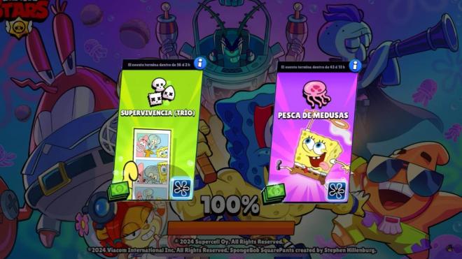 Pesca de Medusas y Supervivencia (Trío), los dos modos de Bob Esponja en Brawl Stars