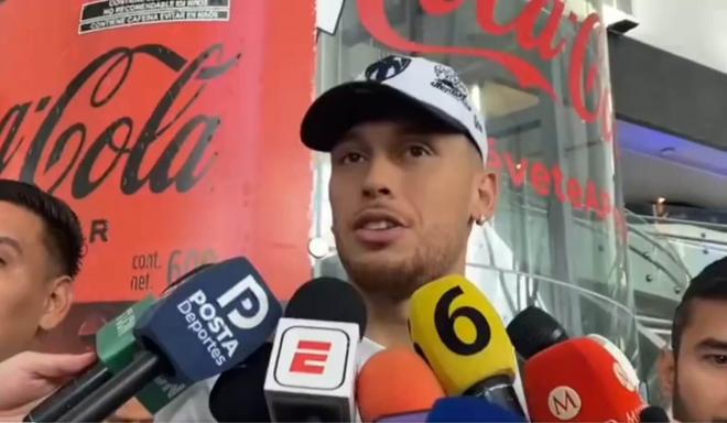 Lucas Ocampos, a su llegada da México.