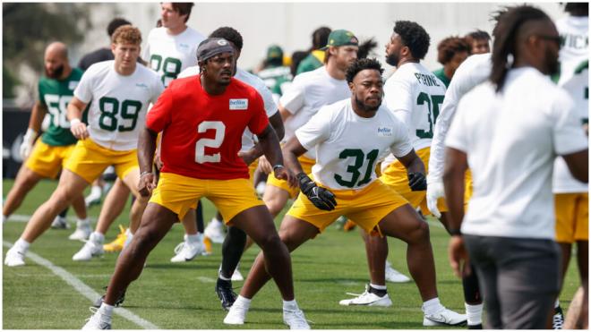 Green Bay Packers entrenan en la sede del club Corinthians en Sao Paulo (Brasil). (Fuente: EFE/ Sebastião Moreira)