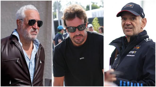 Lawrence Stroll, Fernando Alonso y Adrian Newey (Cordon Press)