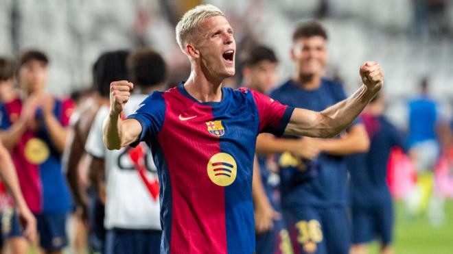 Dani Olmo, celebrando un triunfo con el FC Barcelona (Cordon Press)