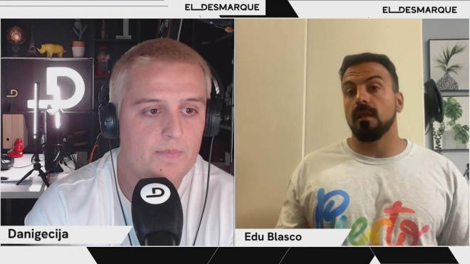 Edu Blasco, en una entrevista en el Twitch de ElDesmarque