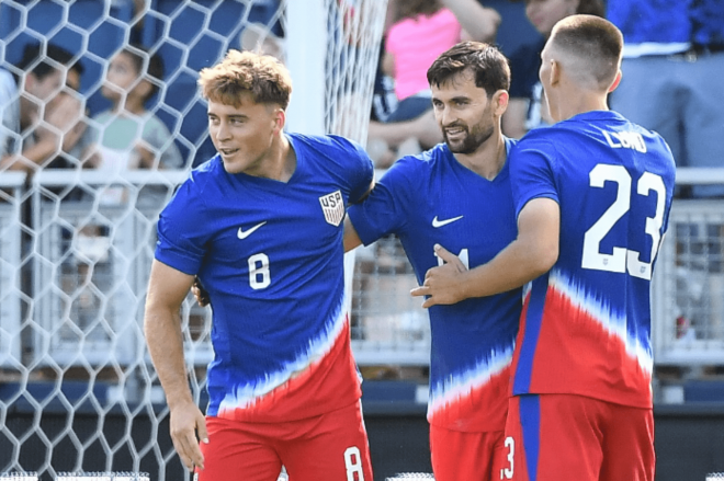 Luca de la Torre tras su primer gol con Estados Unidos (Foto: lucadelatorre_8).