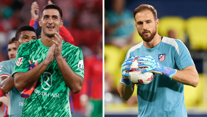 Juan Musso y Jan Oblak, con el Atlético de Madrid.