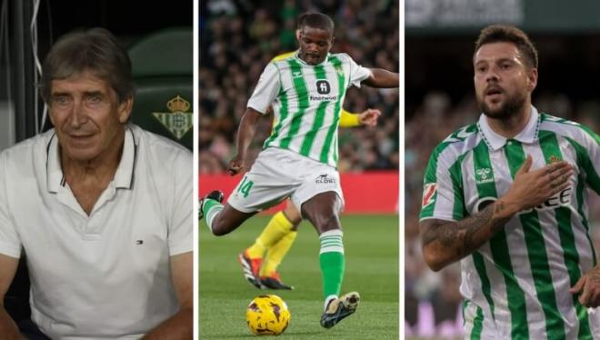 Manuel Pellegrini, William Carvalho y Aitor Ruibal.