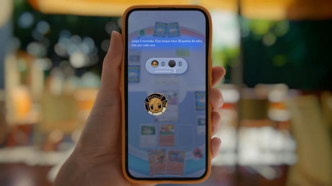 El lanzamiento de la moneda, un clásico del TCG original y también en Pokémon Pocket.