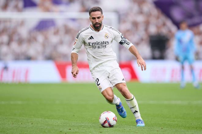 Dani Carvajal, en un partido con el Real Madrid (Foto: Cordon Press).