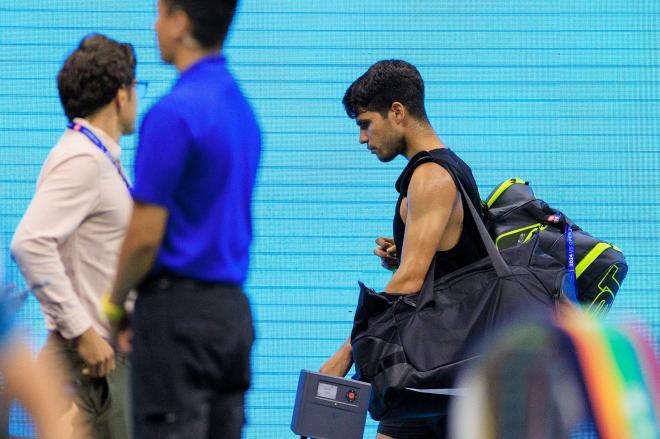 Carlos Alcaraz tras su eliminación en el US Open (Cordon Press)