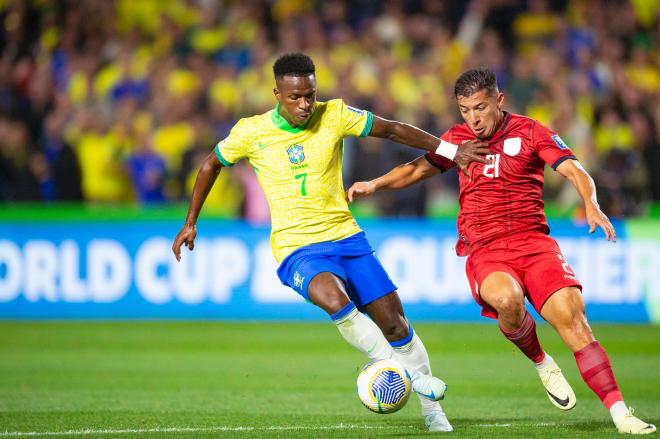 Vinicius, en un partido con Brasil (Foto: Cordon Press).