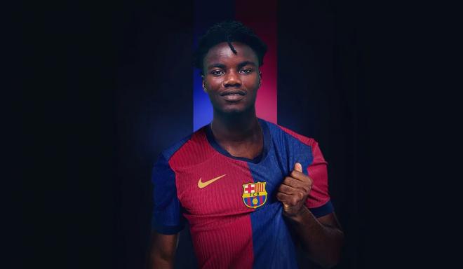 David Oduro, en su presentación con el Barcelona (Foto: FCB).