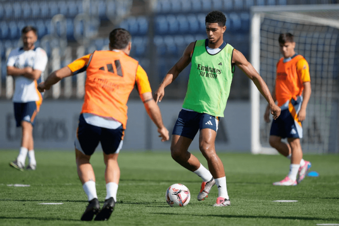 Jude Bellingham, en un entrenamiento con el Real Madrid (Foto: RM).