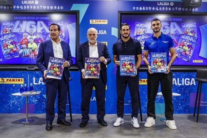 Javier Tebas y Koke, en un acto de promoción de Panini (Foto: LALIGA).