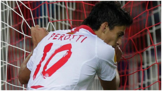 Diego Perotti, con el Sevilla.