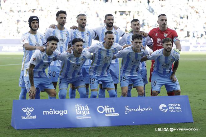 Once blanquiazul en el Málaga - Huesca (Foto: LALIGA).