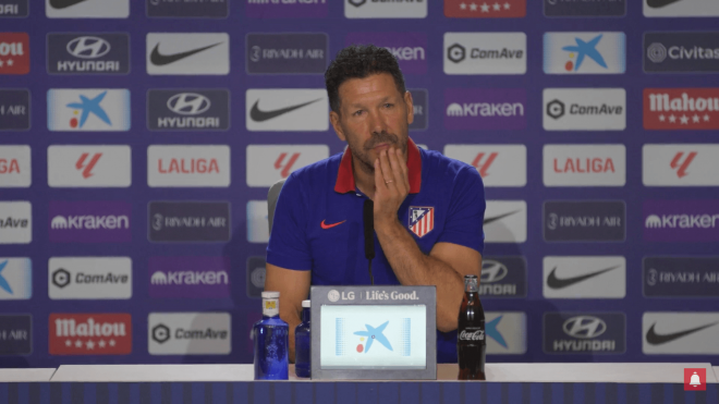 Diego Pablo Simeone, en sala de prensa.