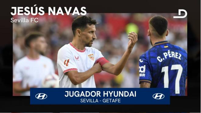 Jesús Navas, jugador Hyundai del Sevilla-Getafe.