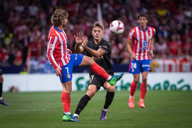 Dani Gómez, en el Atlético de Madrid - Valencia CF (Foto: Cordon Press).