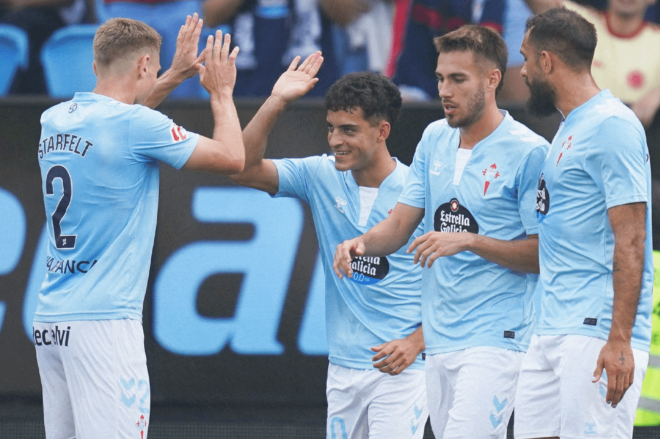 Celebración del gol de Hugo Álvarez (Foto: RC Celta).