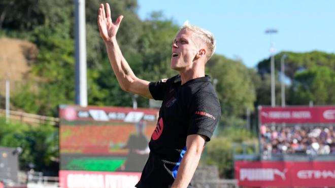 Dani Olmo celebra su gol ante el Girona (LaLiga)