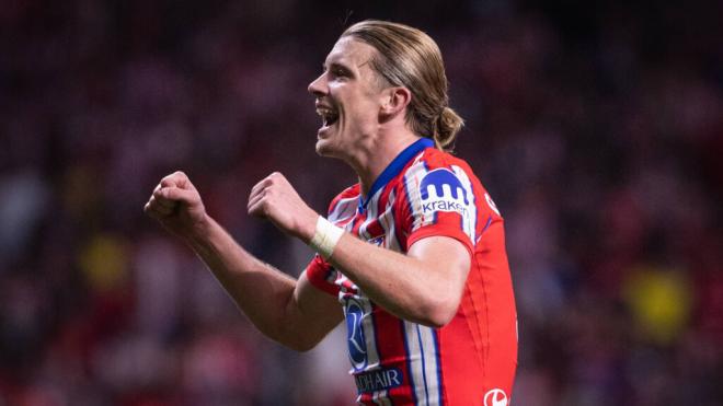 Conor Gallagher celebrando su primer gol con el Atlético de Madrid (Fuente: Cordon Press)