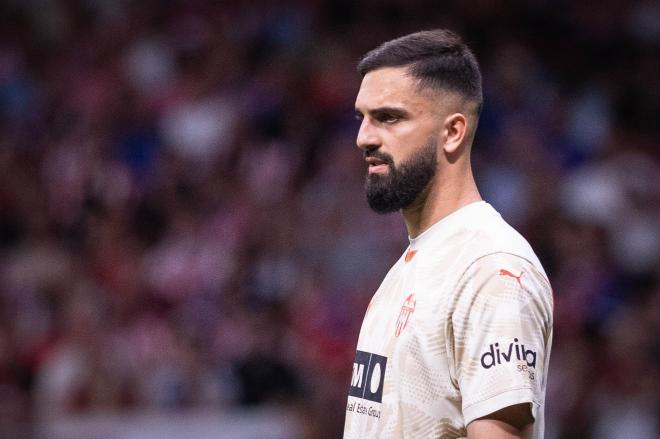 Giorgi Mamardashvili, en el Atlético de Madrid - Valencia CF (Foto: Cordon Press).