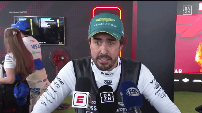 Fernando Alonso después del GP de Baku (DAZN)