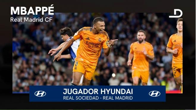 Mbappé, jugador Hyundai del Real Sociedad-Real Madrid.