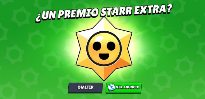 Un Premio Starr Extra a cambio de anuncios en Brawl Stars