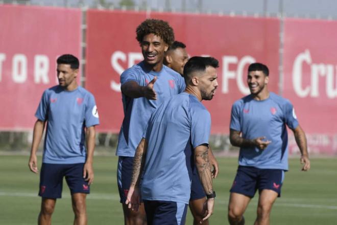 Badé y Suso, en sus respectivos regresos a los entrenamientos.