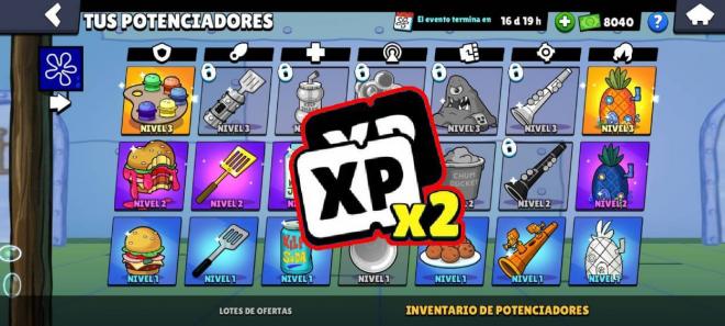 Duplicadores por potenciadores repetidos en el evento de Bob Esponja de Brawl Stars