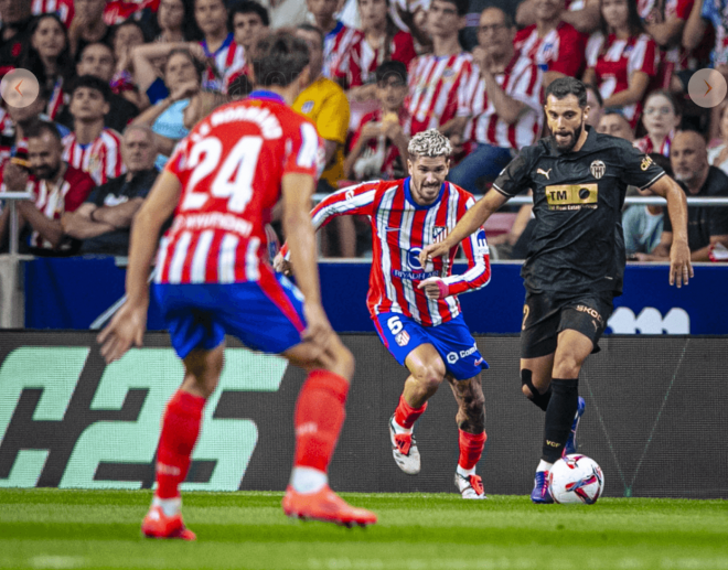 Luis Rioja en el Atlético-Valencia CF