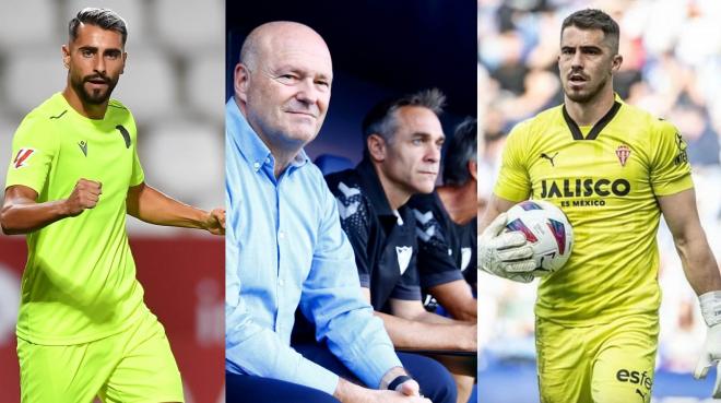 Luis Muñoz (Cartagena), Pepe Mel (Tenerife) y Rubén Yáñez (Sporting).