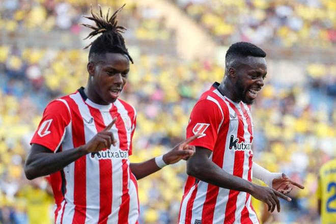 Baile de los hermanos Nico e Iñaki Williams en la victoria ante la UD Las Palmas (Foto: LALIGA).