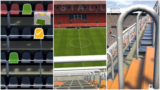 El vídeo sobre Mestalla y el mapa 3D al comprar las entradas (Redes Sociales)