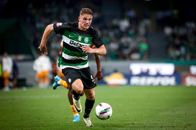 Viktor Gyökeres, durante el partido de Champions League con el Sporting de Lisboa (foto: Cordon Pr