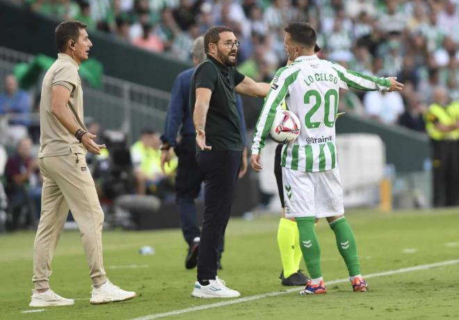 Bordalás, durante el Betis - Getafe.