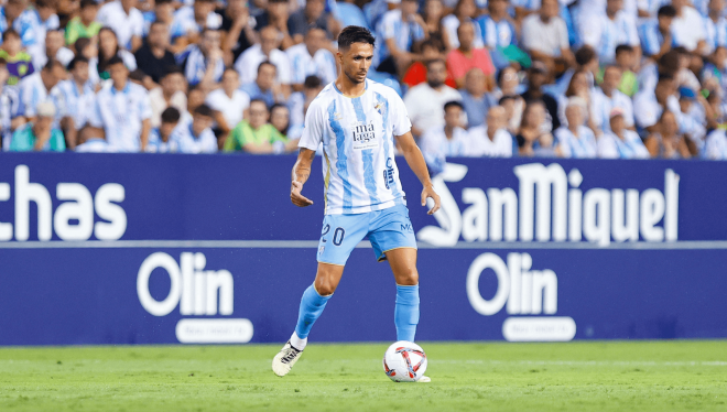 Nelson Monte, en un partido en La Rosaleda esta temporada. (Foto: MCF)