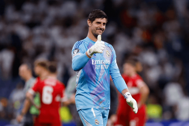 Thibaut Courtois, tras terminar el partido contra el Stuttgart (Foto: RM).