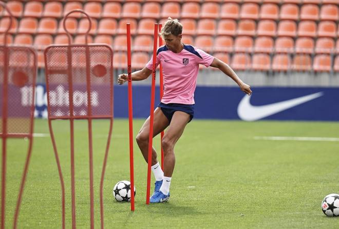 Marcos Llorente, en una sesión del Atlético de Madrid (Foto: ATM).