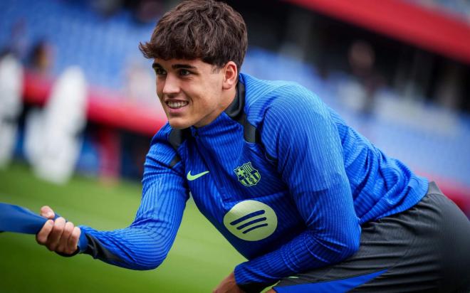 Pau Cubarsí, en una sesión del Barcelona (Foto: FCB).