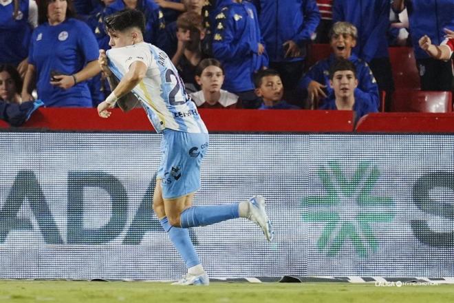 Antoñito Cordero, aún pichichi del Málaga junto a Dioni, ambos con tres tantos. (Foto: LALIGA)