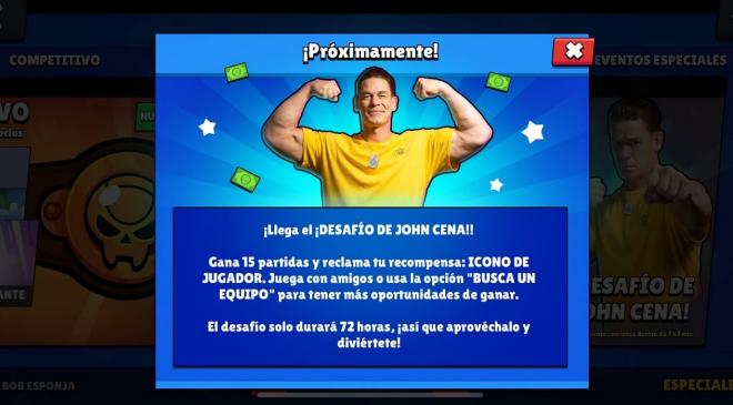 El desafío de John Cena en Brawl Stars, uno de los retos de cara al fin de semana.