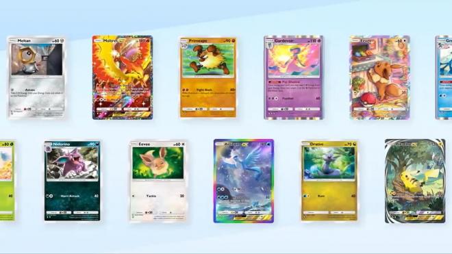 Algunas de las cartas descubiertas de Pokémon Pocket en su primer set: Genetic Apex.