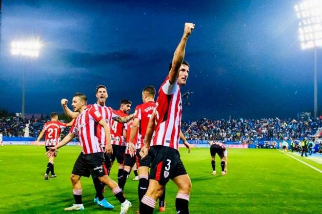 Así celebró el central internacional Dani Vivian su gol ante el CD Leganés en Butarque (Foto: Athletic Club).